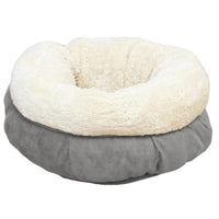 Thumbnail for Lambswool Donut Cat Bed - Grey