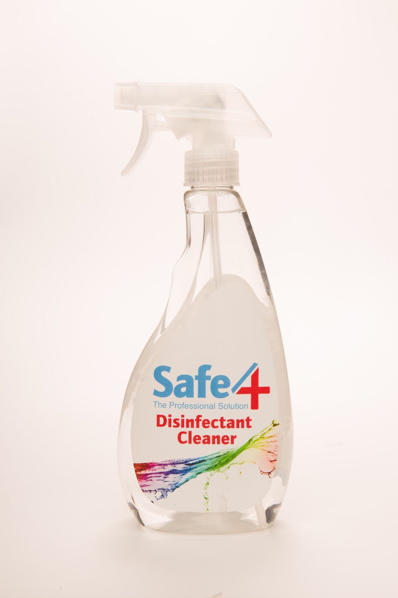 Safe4 Disinfectant Pre-diluted spray 1:10 dilution, Clear Unscented, 500ml