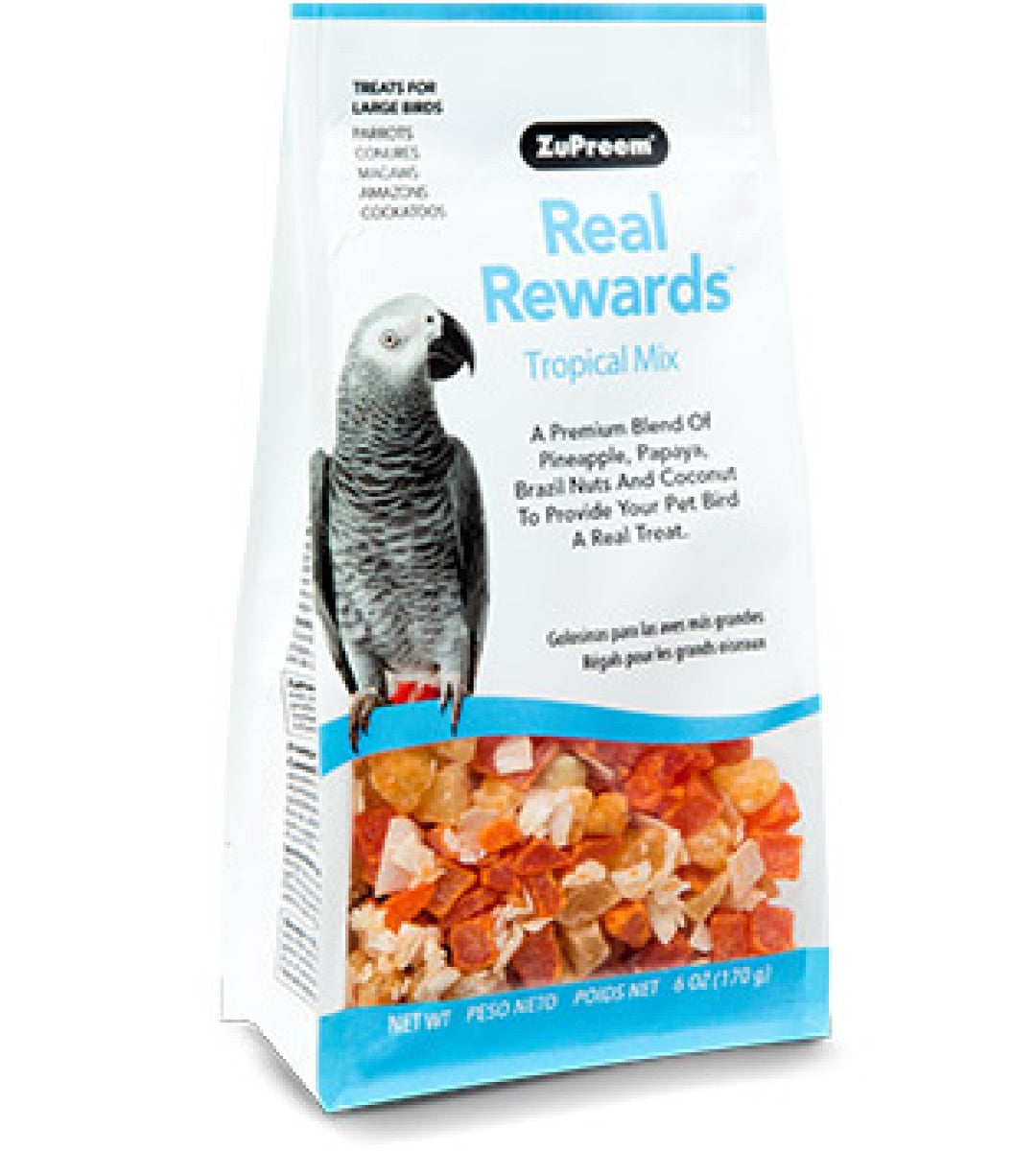 Real Reward Large Parrot Treats - Tropical Mix 170g