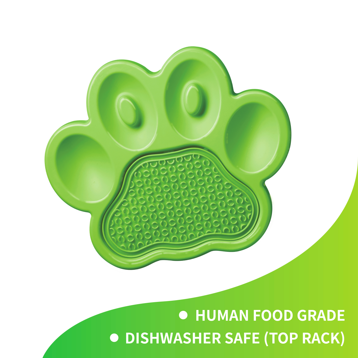 PetDreamHouse PAW 2-in-1 Slow Feeder & Lick Pad Green