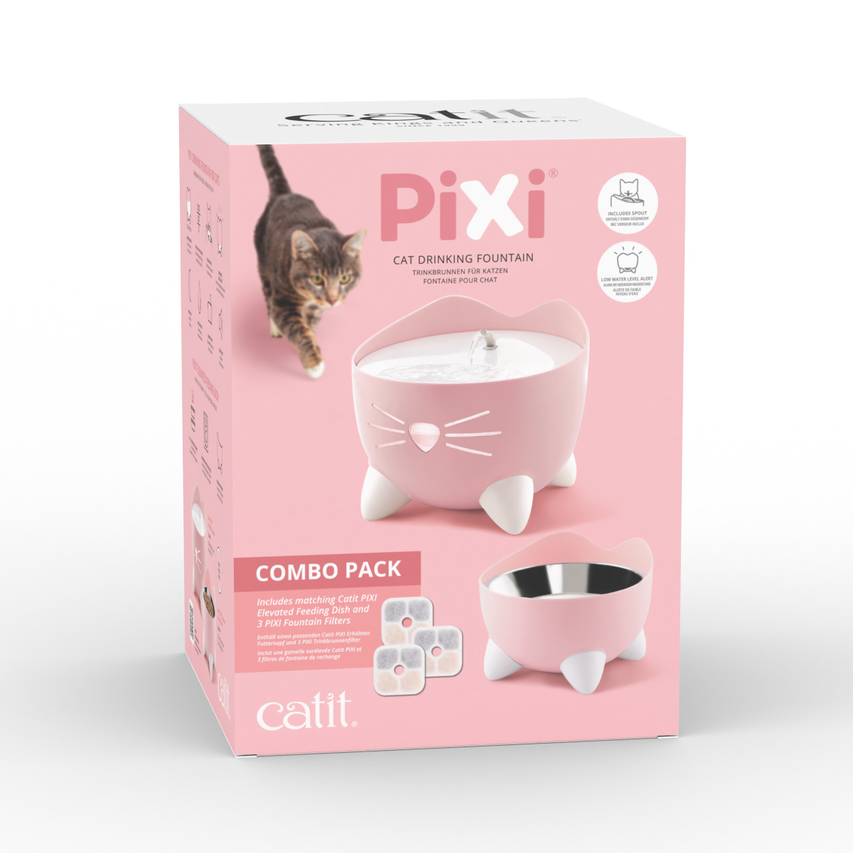 CatIt Pixi Drinking Fountain - Combo pack/Pink