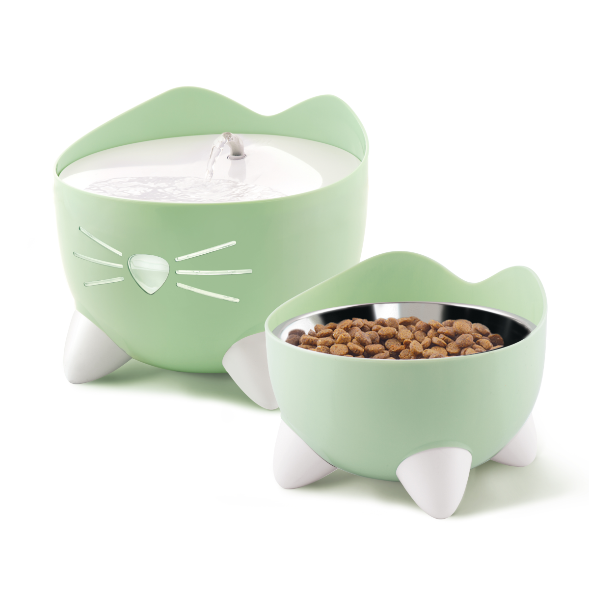 CatIt Pixi Drinking Fountain - Combo pack/Green