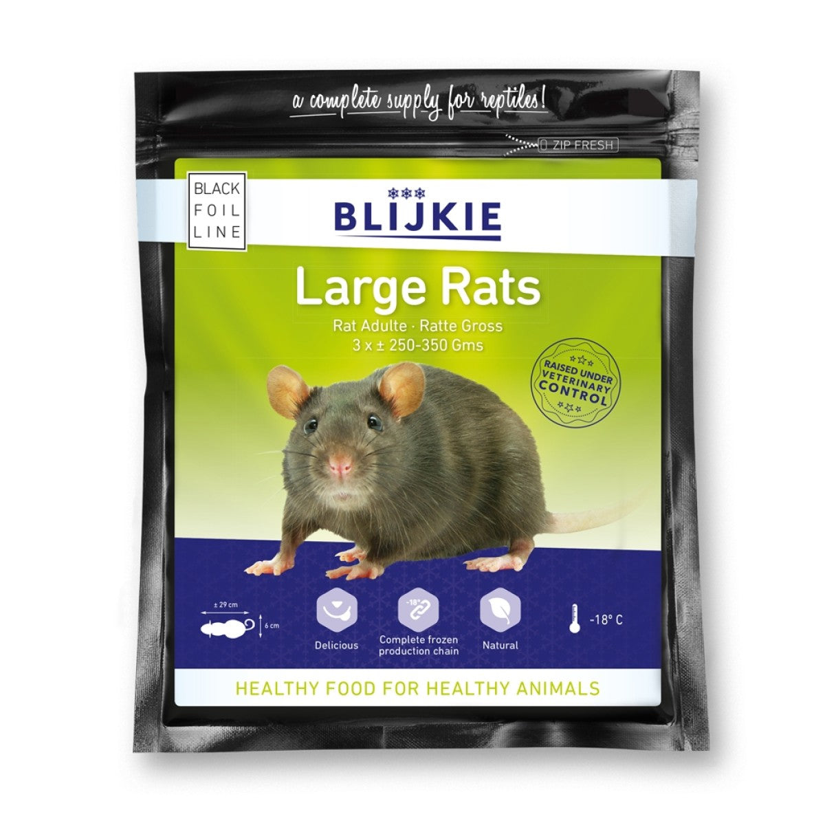 Blijkie black foil line large rat 250-350g, 3 pcs