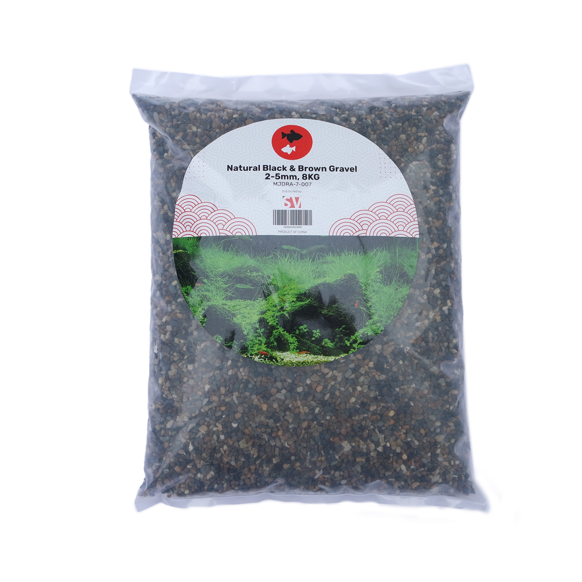 Natural Black & Brown Gravel 2-5mm, 8KG