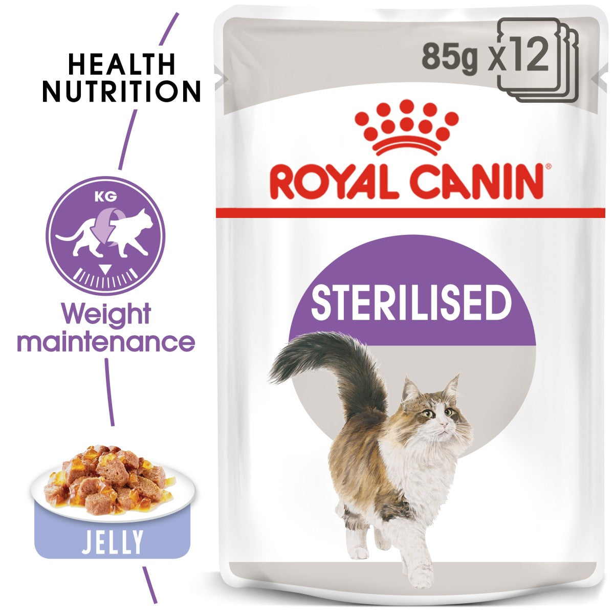 Feline Health Nutrition Sterilised Jelly (WET FOOD - Pouches) 12 x 85g