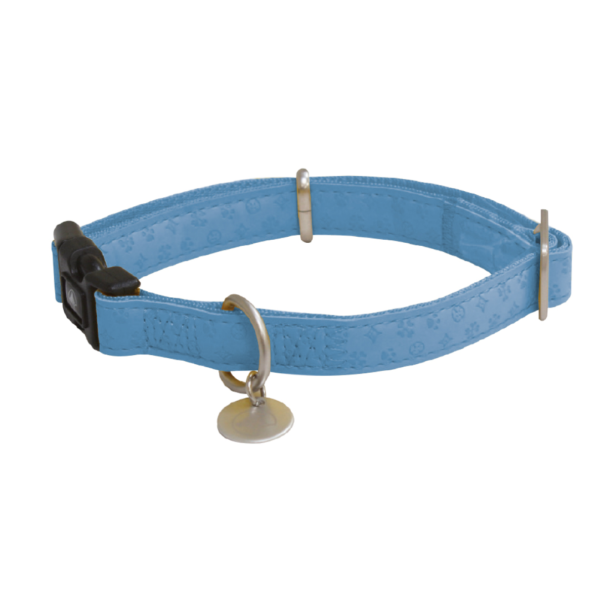 Mylord Leatherette Adjustable Dog Collar 35-50 x 2 cm, Light Blue