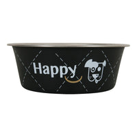 Thumbnail for Happy Stainless Steel Dog Bowls - Black 0.4L