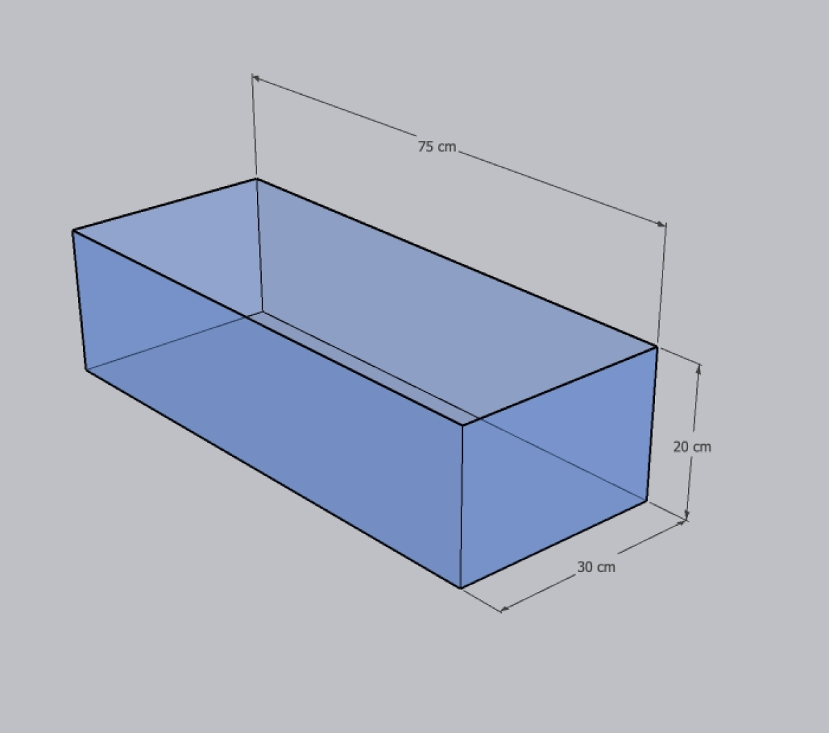 Dymax Shallow Aquarium 75CM X 30CM X 20CM (6 MM)