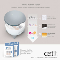 Thumbnail for Catit PIXI Stainless Steel Fountain - White/2.5L