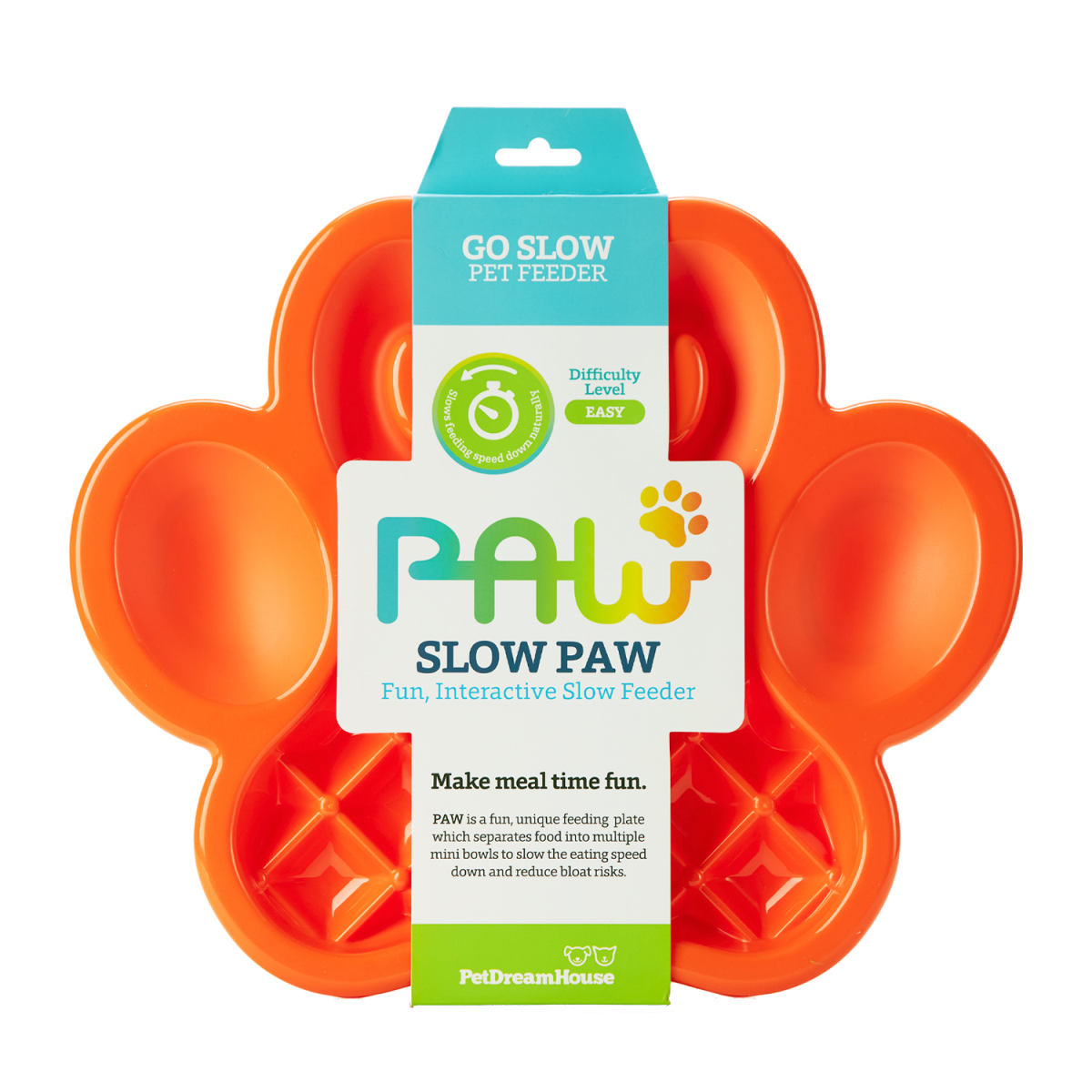 PetDreamHouse PAW Slow Feeder Orange