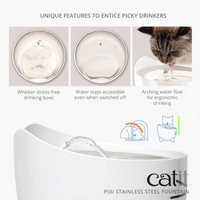 Thumbnail for Catit PIXI Stainless Steel Fountain - White/2.5L