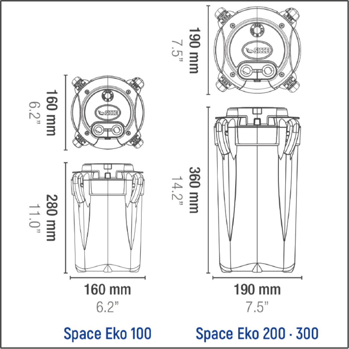 SPACE EKO+ 200 External Canister Filter 700 l/h