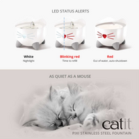 Thumbnail for Catit PIXI Stainless Steel Fountain - White/2.5L