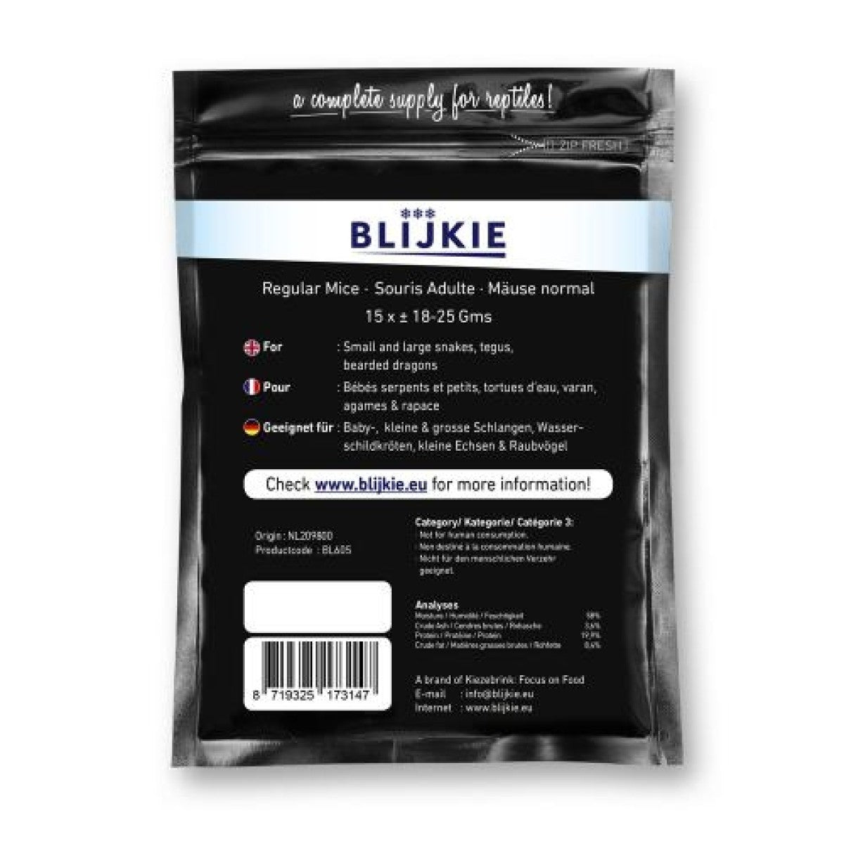 Blijkie black foil line mouse medium 18-25g, 15pc