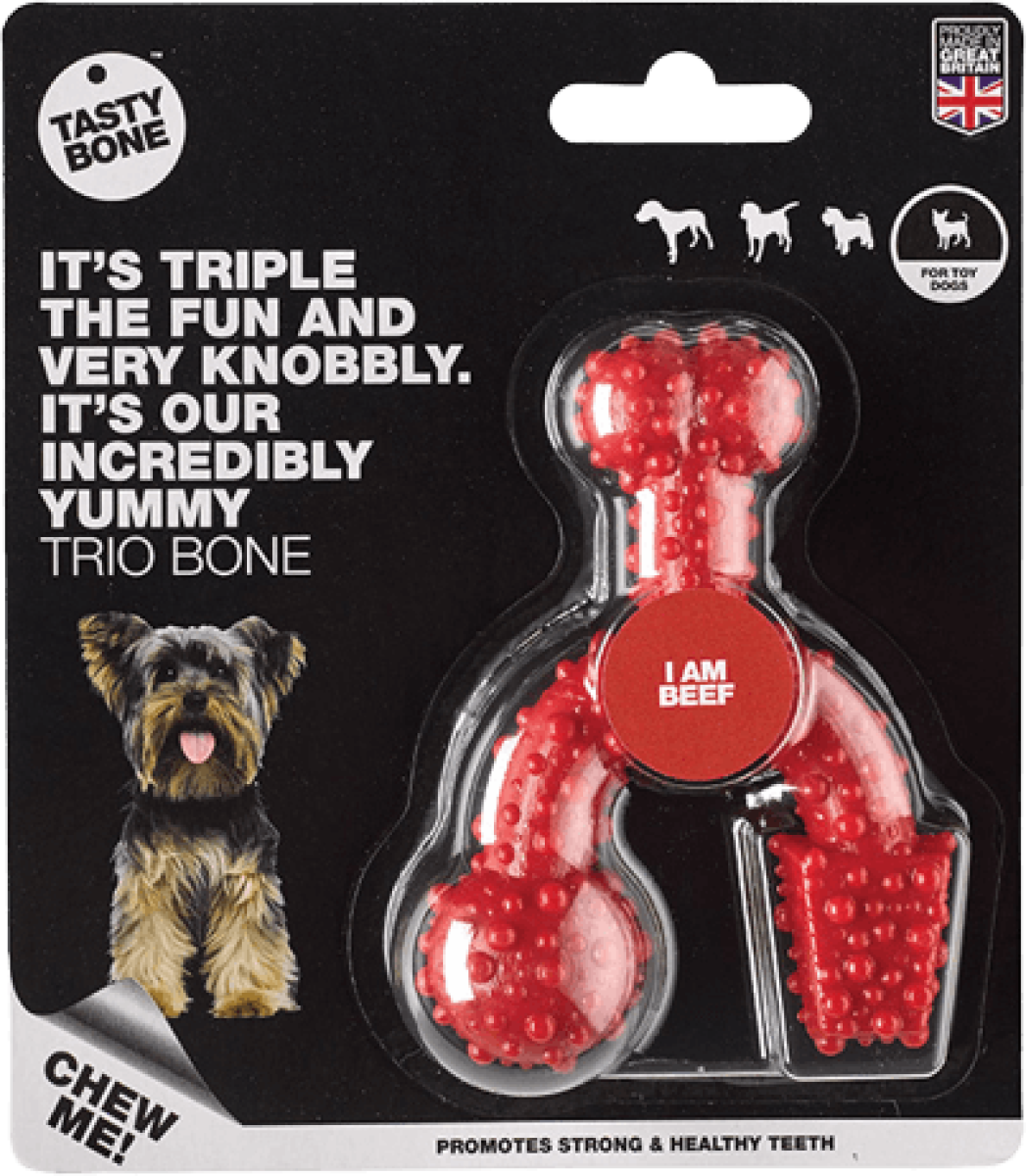 TastyBone Nylon Trio Toy Dog - Beef