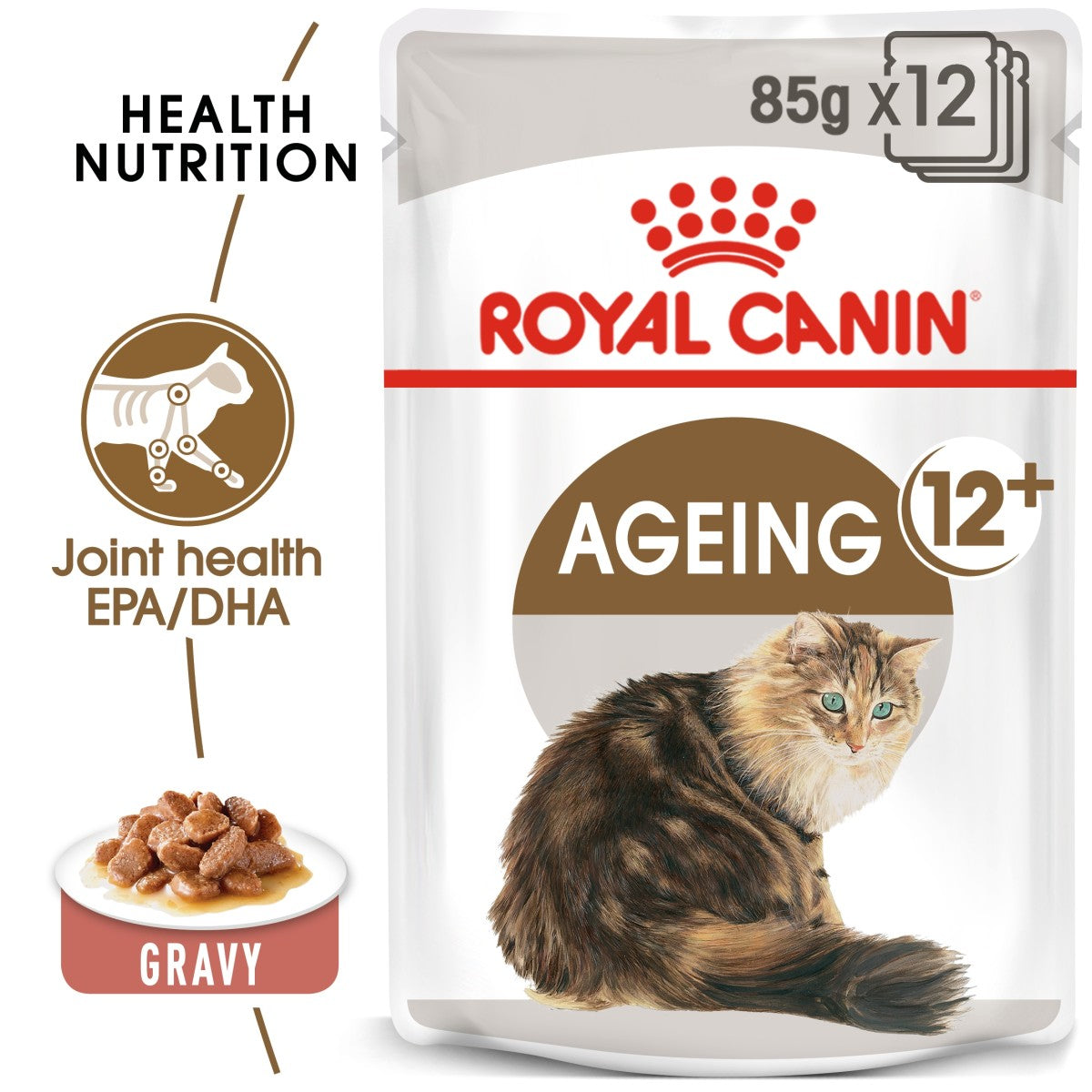 Feline Health Nutrition Ageing +12 Gravy (WET FOOD - Pouches) 12 x 85g