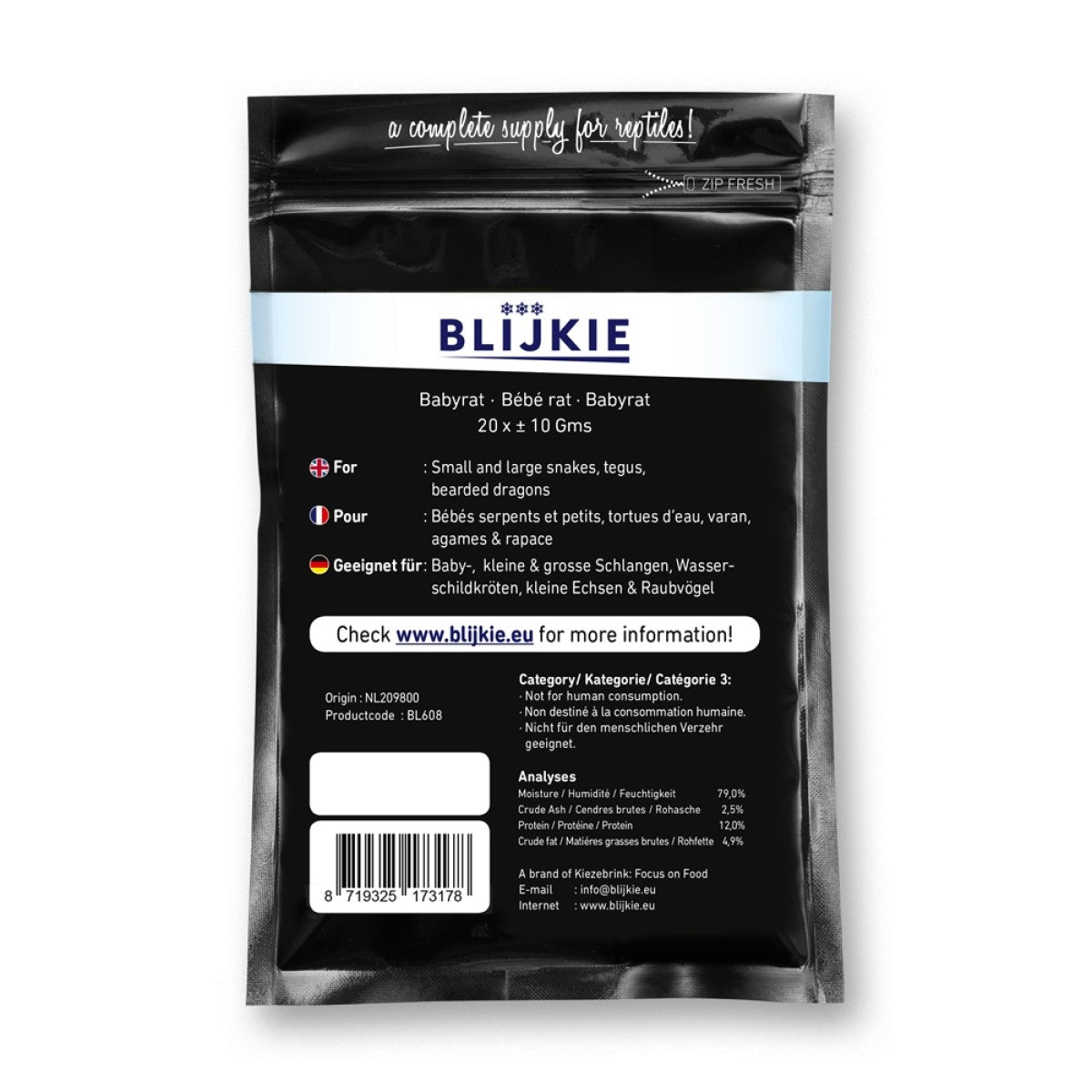 Blijkie black foil line babyrat 10g, 20 pcs