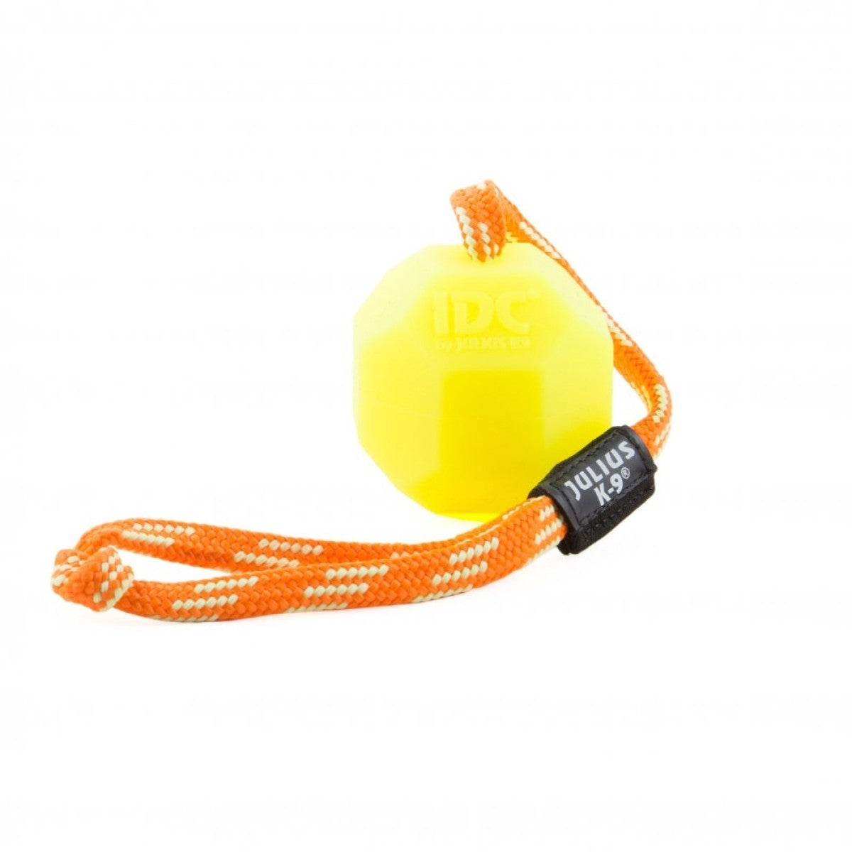 Fluorescent ball with string -  Neon yellow / diam.6 cm / Hard silicon