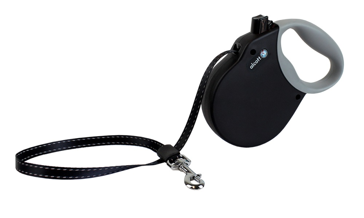 Adventure retractable leash, 5 m - Medium - Black