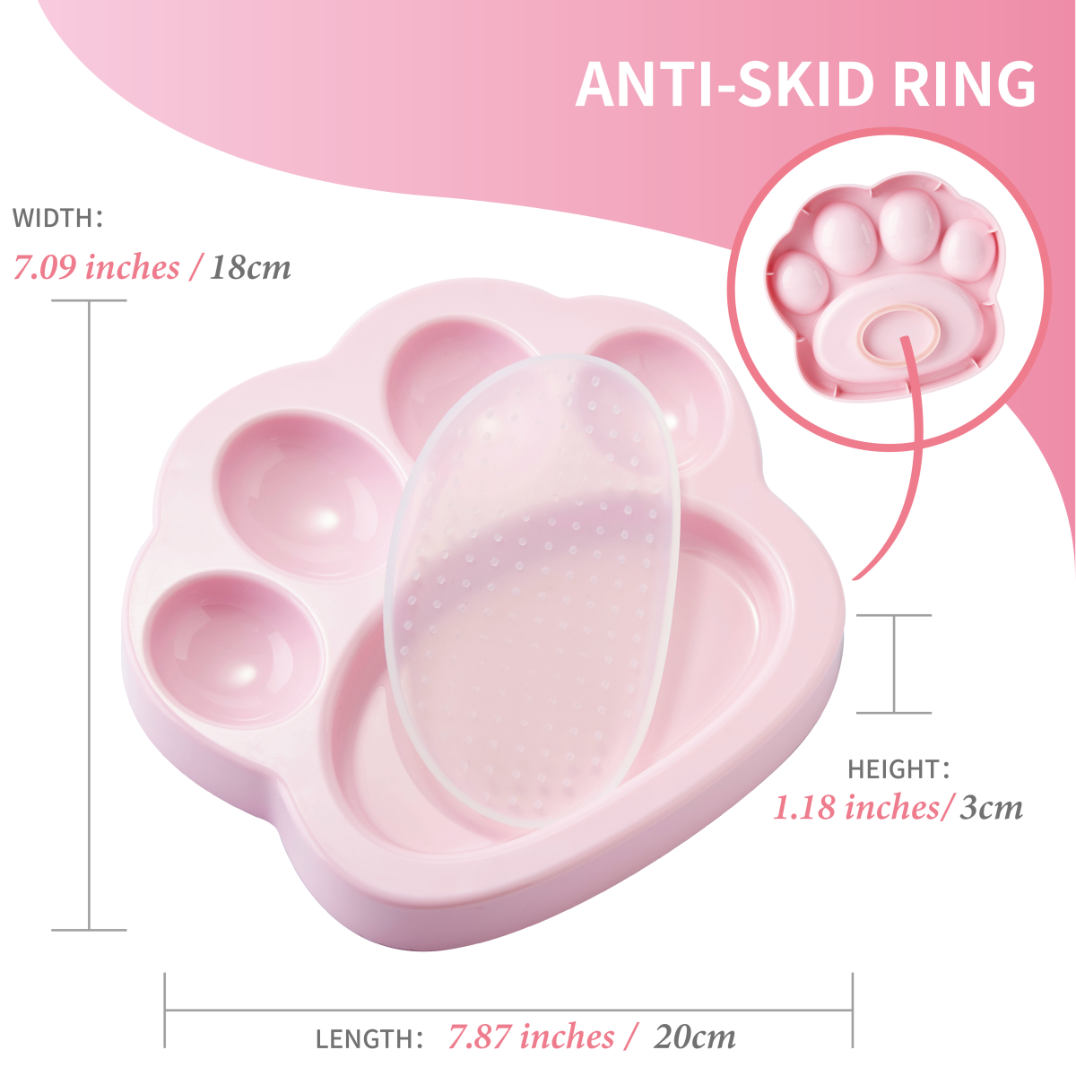 PetDreamHouse PAW 2-IN-1 Mini Slow Feeder & Lick Pad Baby Pink Easy