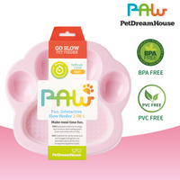 Thumbnail for PetDreamHouse PAW 2-IN-1 Mini Slow Feeder & Lick Pad Baby Pink Easy