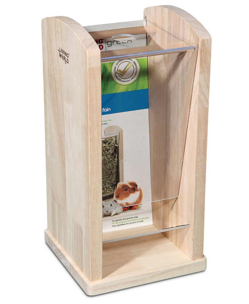 Living World Green Wood & Acrylic Hay Rack, Medium