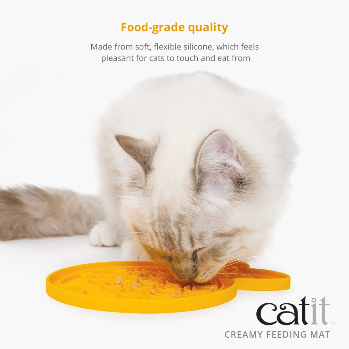 Catit Creamy Fish-shaped Silicon Feeding Mat