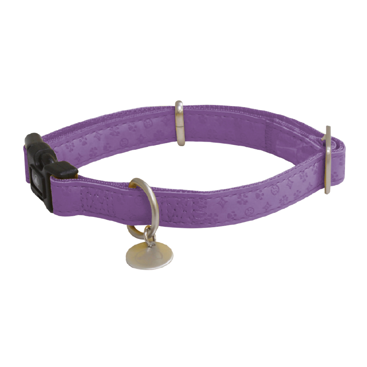 Mylord Leatherette Adjustable Dog Collar 35-50 x 2 cm, Purple