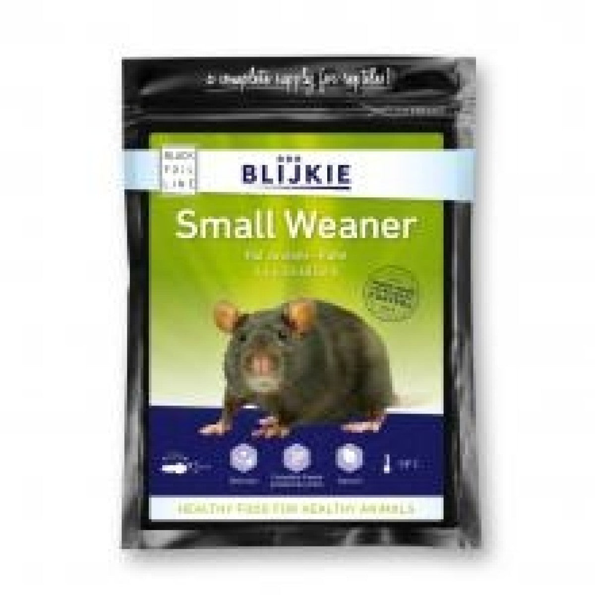 Blijkie black foil line small weanerrat 30-60g, 6pc