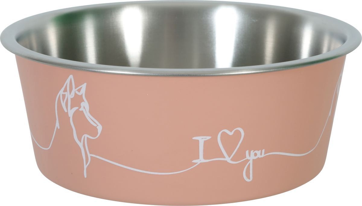 Non-Slip Love Dog Bowl Pink 750 ml