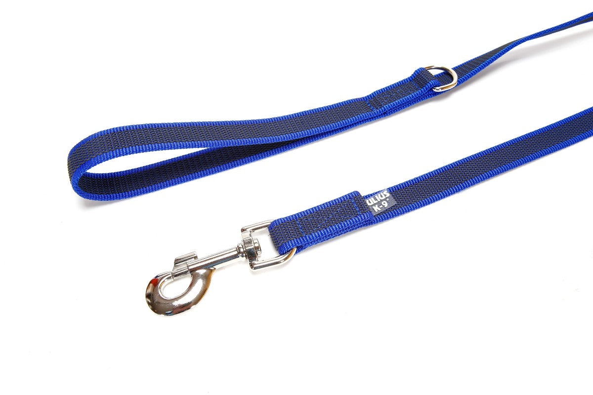 Color & Gray with Handle Leash with Ring - Blue-Gray Width 2 cm & Length 1.8 Meter