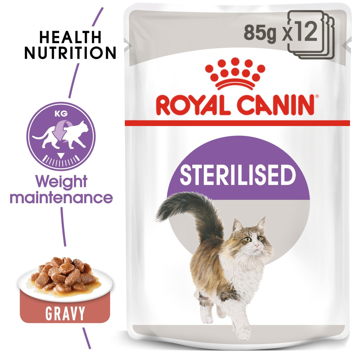 Feline Health Nutrition Sterilised Gravy (WET FOOD - Pouches) 12 x 85g