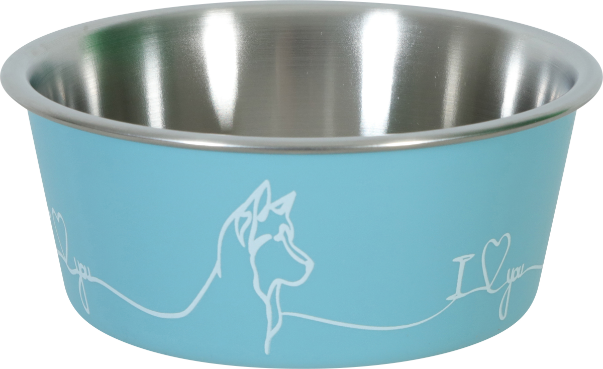 Non-Slip Love Dog Bowl Blue 1700 ml