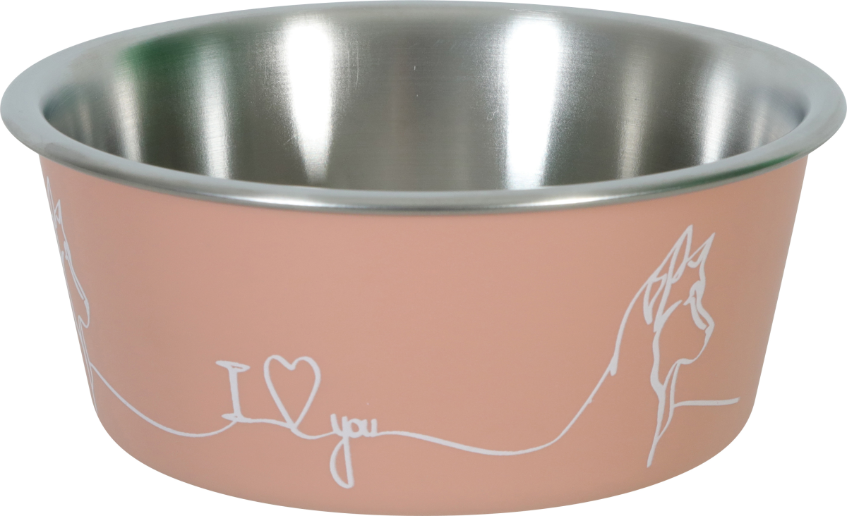 Non-Slip Love Dog Bowl Pink 1700 ml