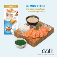 Thumbnail for Catit Creamy Superfood Treats, Salmon Recipe with Quinoa & Spirulina, 12pk/box