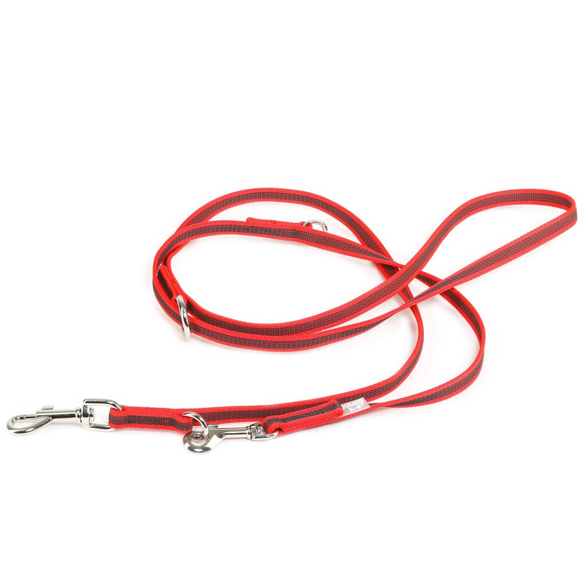 Color & Gray Adjustable Leash - Red-Gray Width 1.4 cm