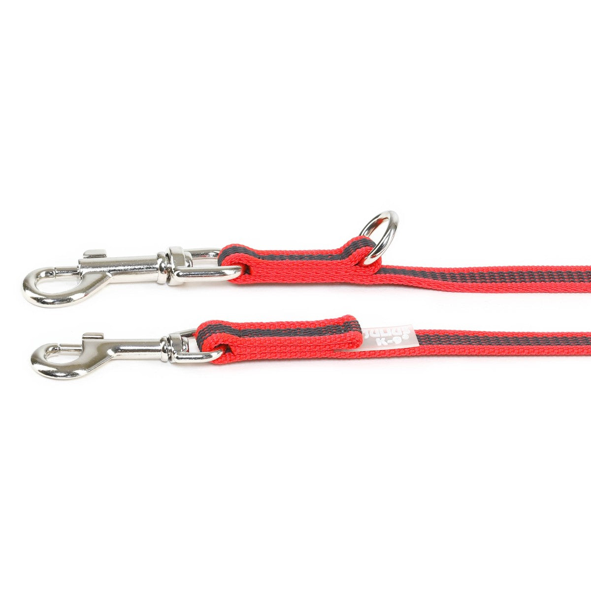 Color & Gray Adjustable Leash - Red-Gray Width 1.4 cm