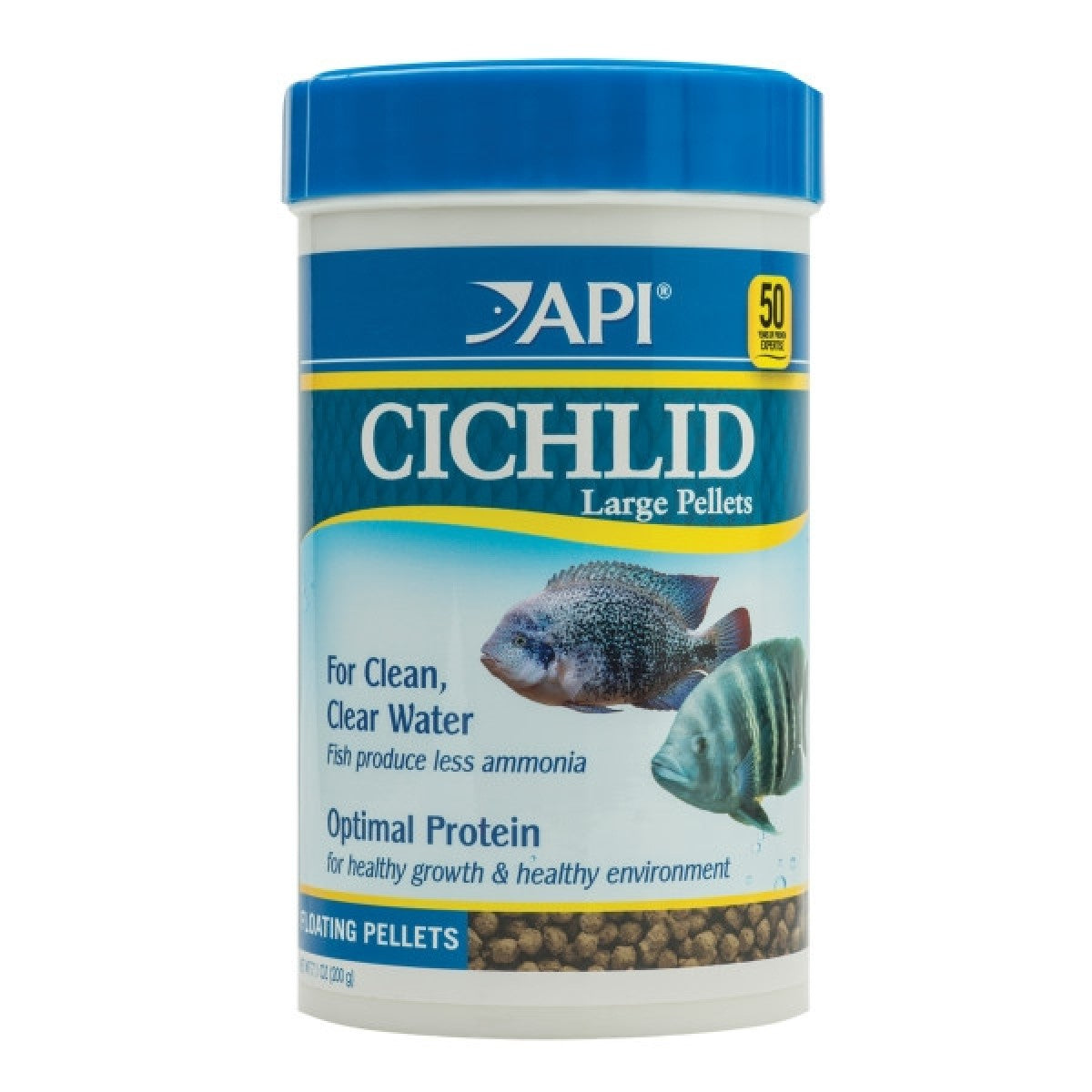 API Large Pellets Cichlid Fish Food, 7.1 OZ