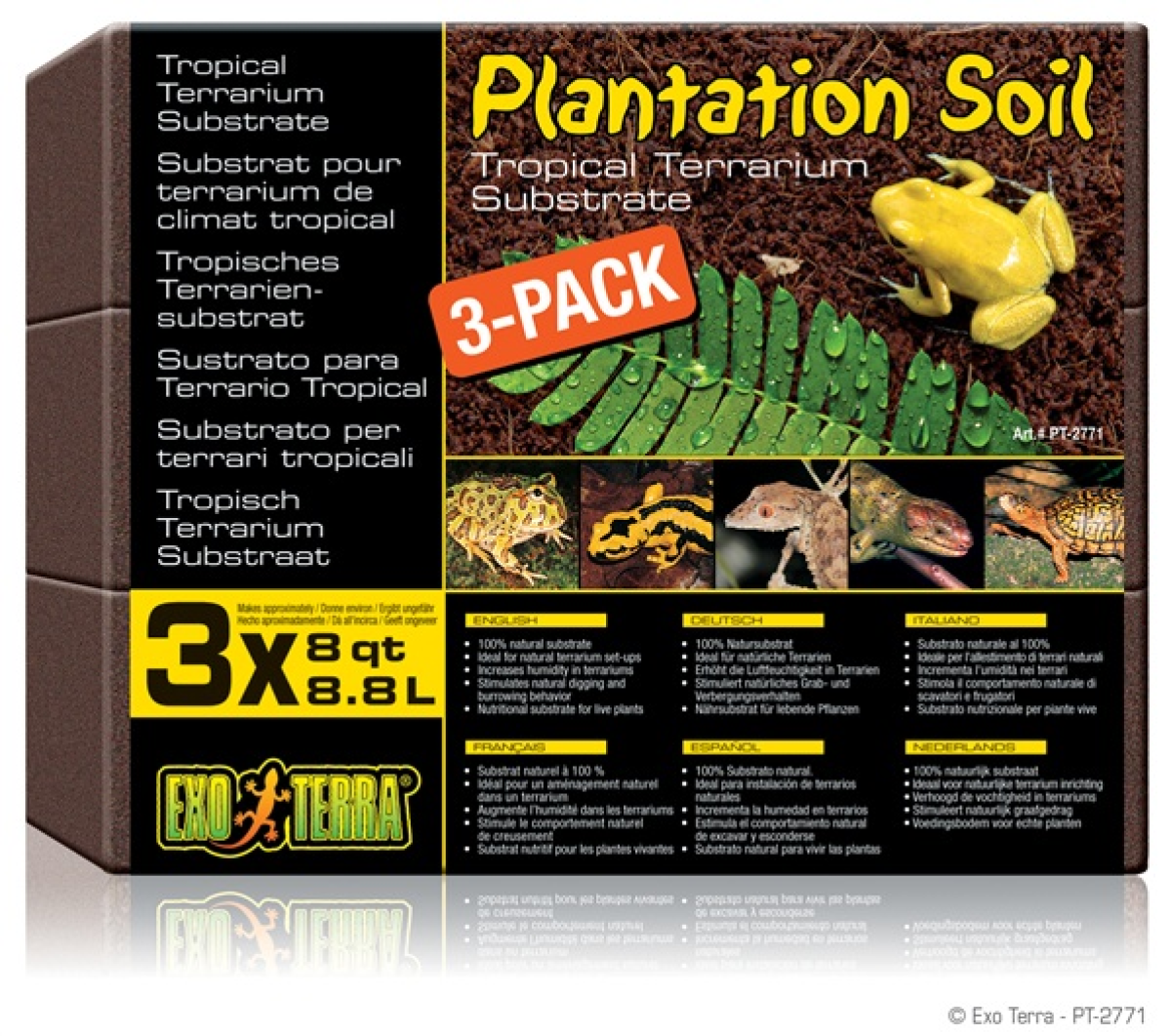 Exo Terra Plantation Soil - 3-pack 3 x 8.8 L 3 x 8qt