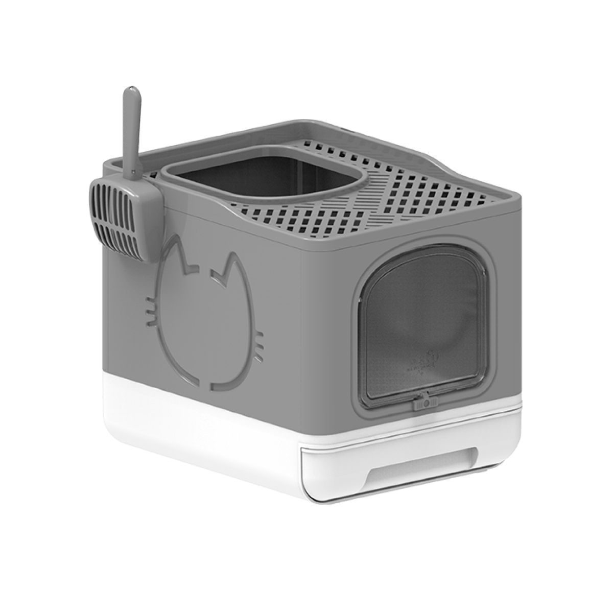 Go Fresh - Foldable Cat Litter Box - Grey