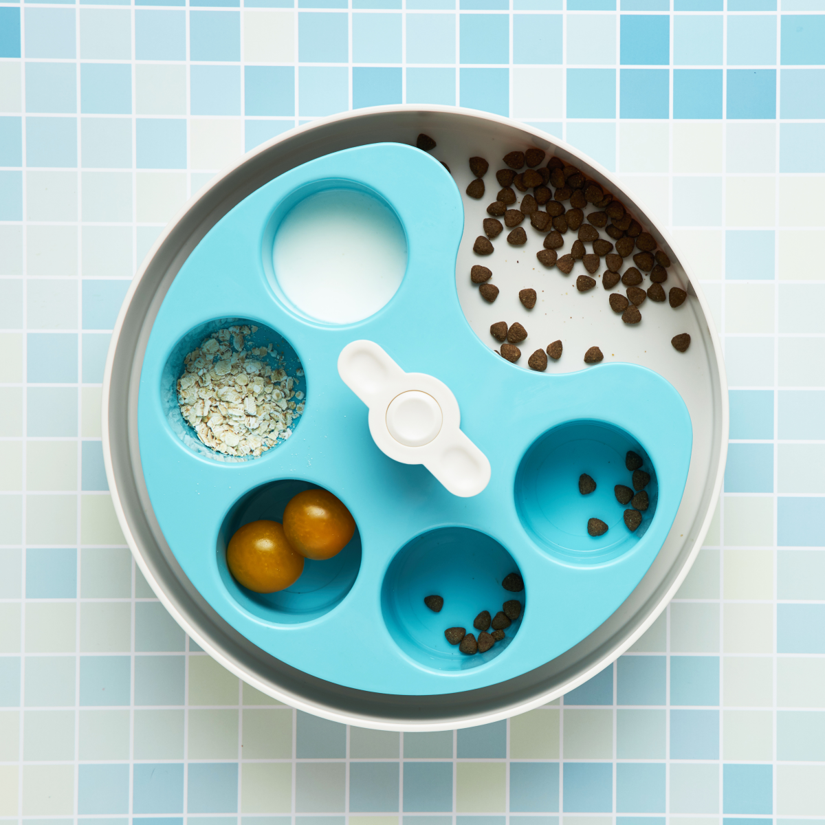 PetDreamHouse SPIN Interactive Feeder Palette Blue