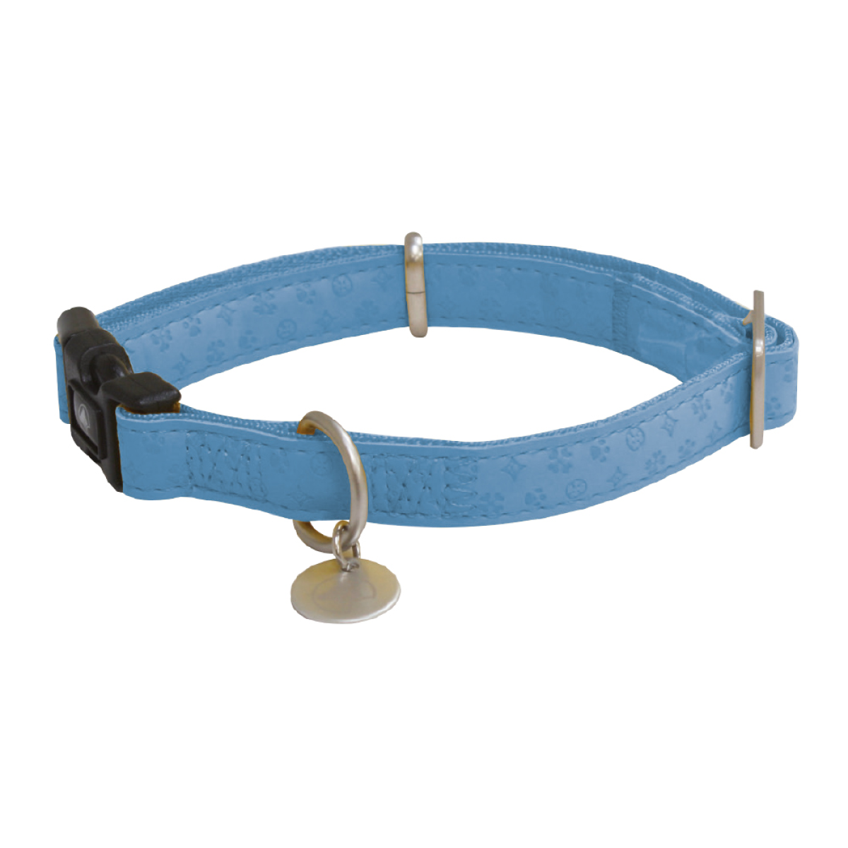 Mylord Leatherette Adjustable Dog Collar 20-30 x 1 cm, Light Blue