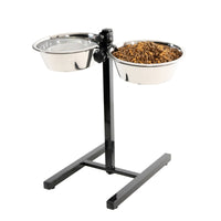 Thumbnail for Adjustable Stand with Stainless Steel Dog Bowls 2.5L