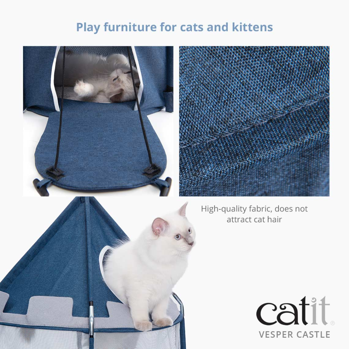 Catit Vesper Cat Tower Castle - Blue/48x48x95 cm