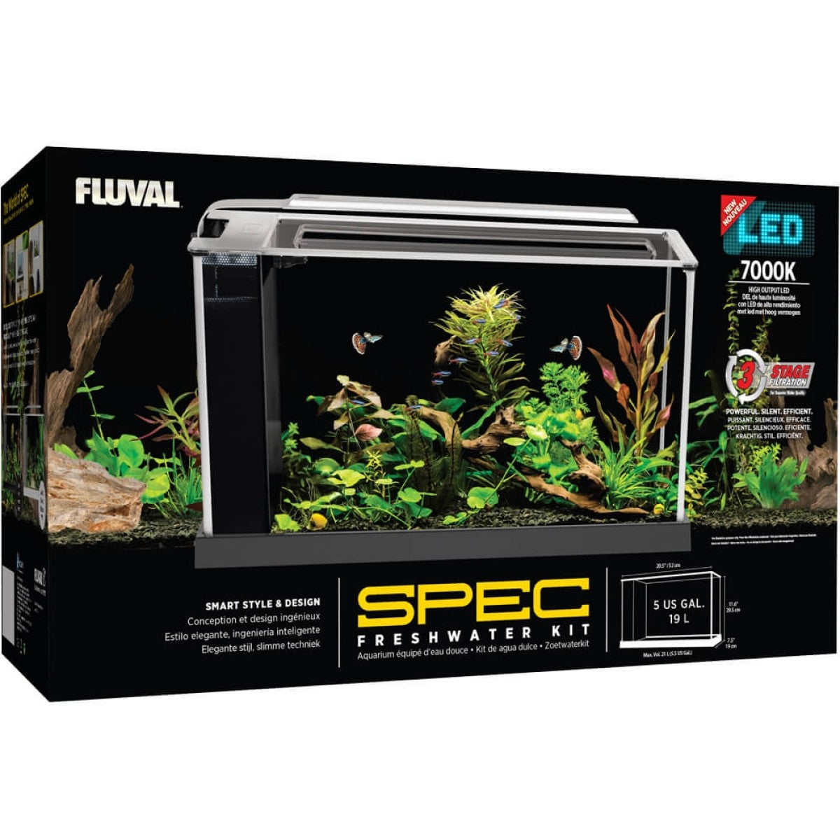 Fluval Spec Aquarium Kit - 19 L (5 US gal) - Black