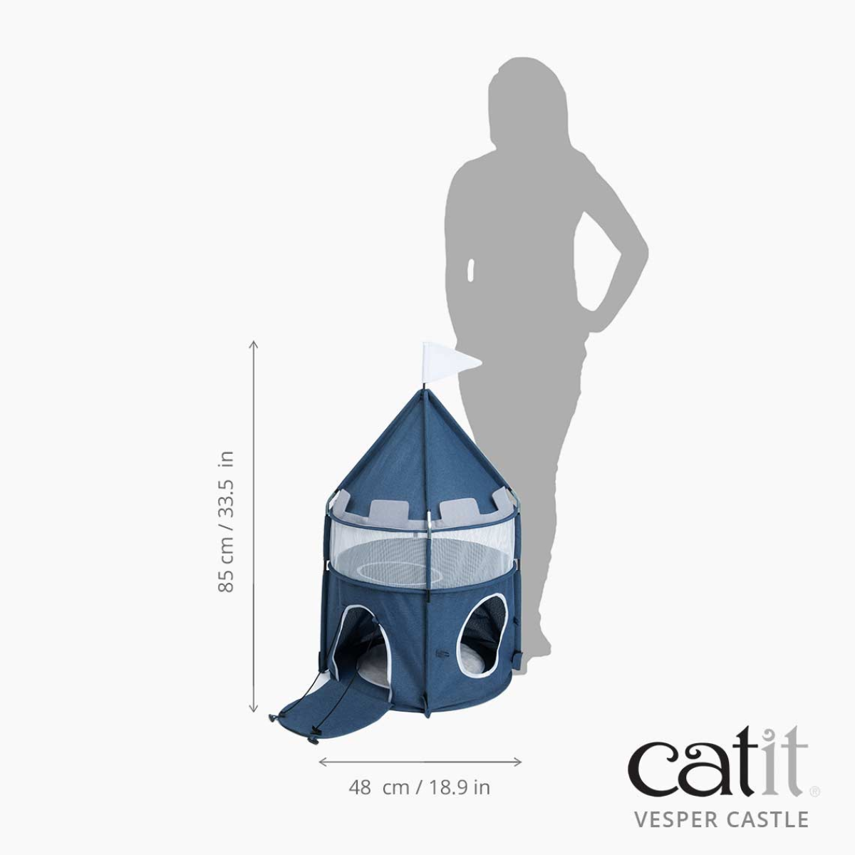 Catit Vesper Cat Tower Castle - Blue/48x48x95 cm