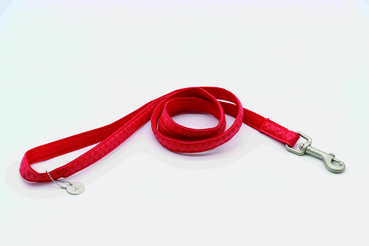 Mylord Leatherette Dog Leash 120 x 2 cm, Red