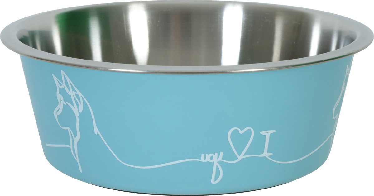 Non-Slip Love Dog Bowl Blue 1200 ml