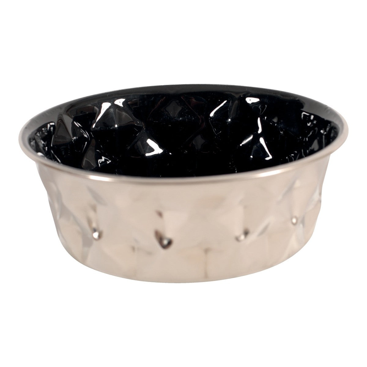 Diamonds Stainless Non-Slip Dog Bowls - Black 550ml