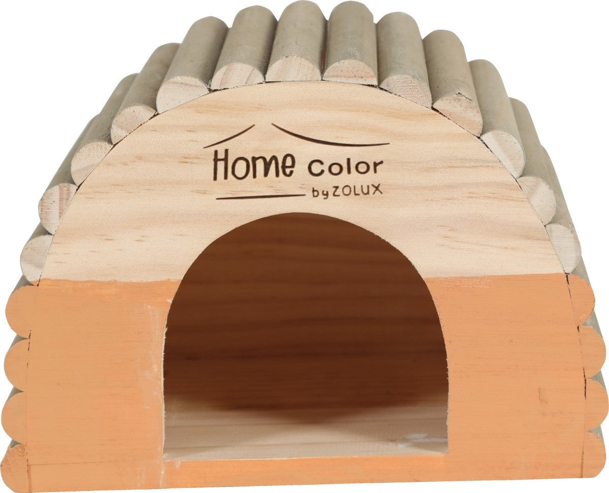 HOME COLOR WOODEN HOUSE WITH ROUND TIMBERS - MEDIUM/ORANGE